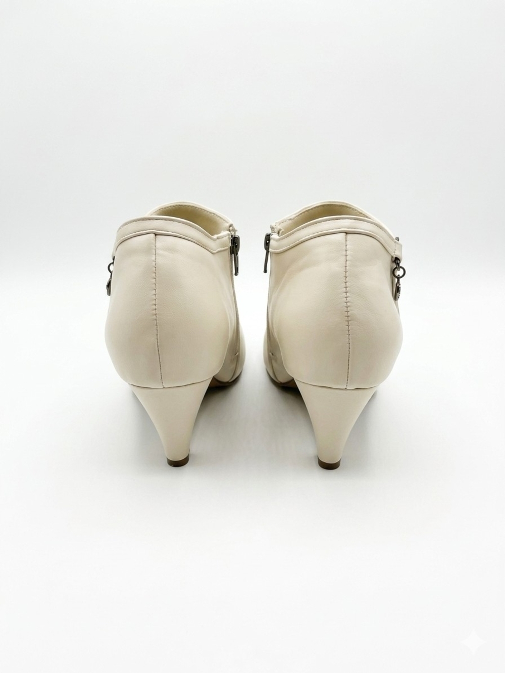 Women’s Cream Ankle-Heel Dress Pumps